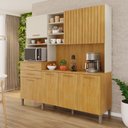 Ver imagem 1 de Cozinha Compacta 7 Portas 2 Gavetas Lagos Marrom/Cinamomo/Off White Acetinado