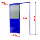 Ver imagem 2 de Porta de Correr Suspensa 210x80cm Meia Veneziana Meia Vidro Dir L.25 Brimak Abertura Direita