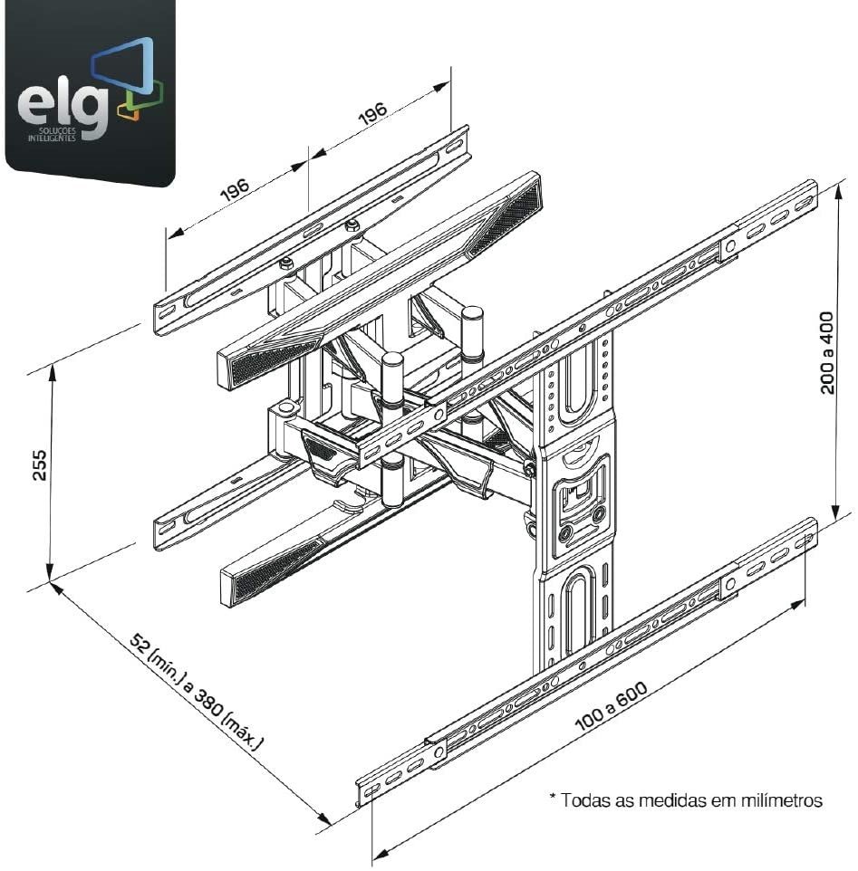 Suporte Tv Retratil Parede Lcd Led 4k Oled 32 Até 60 Pol | MadeiraMadeira
