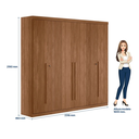 Ver imagem 4 de Guarda Roupa Casal 6 Portas Ripado Buriti Santos Andira Jatoba Jatobá