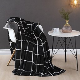 Manta Casal Square Microfibra Decorativa Preto Lilly Home Enxovais Manta Square - 2