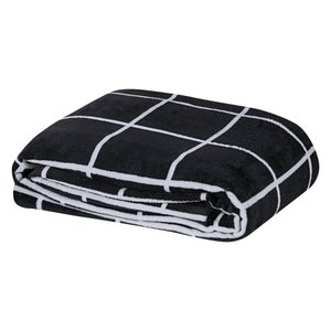 Manta Casal Square Microfibra Decorativa Preto Lilly Home Enxovais Manta Square