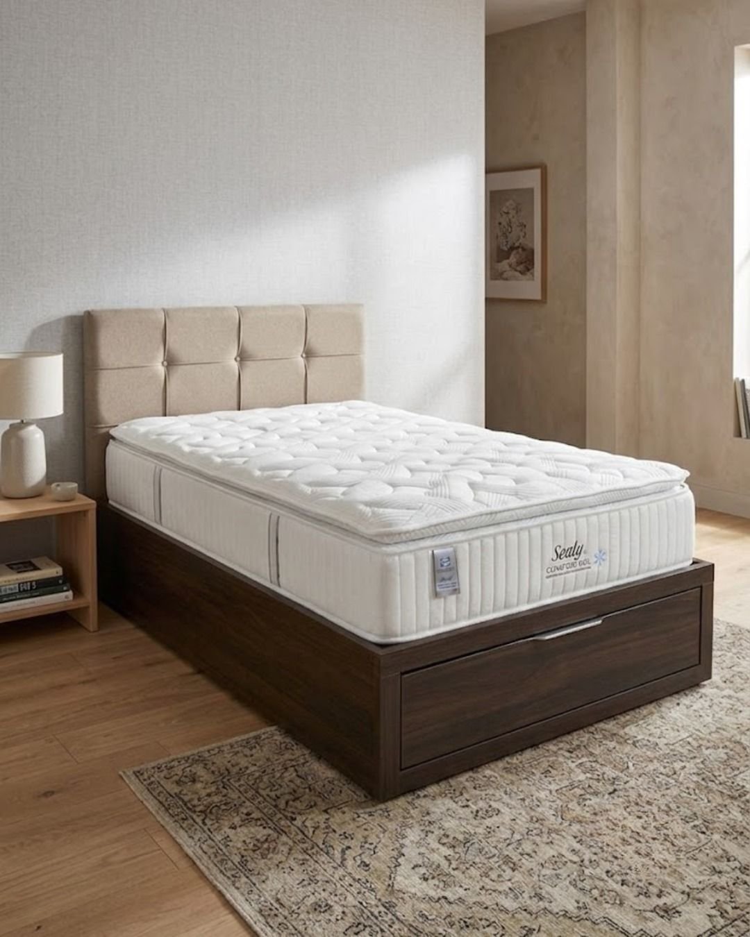 Colchão Solteiro Comfort Gel Sealy Não Esquenta 88x188cm