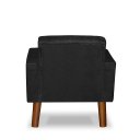 Ver imagem 3 de Mini Poltrona Cadeira Infantil Nina de Criança Suede Preto Pés Palito