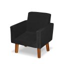 Ver imagem 2 de Mini Poltrona Cadeira Infantil Nina de Criança Suede Preto Pés Palito