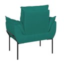 Ver imagem 6 de Poltrona Sofá Luxo Base Metal Preto Recepção Escritório Cor:azul Turquesa