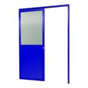 Ver imagem 3 de Porta de Correr Suspensa 210x80cm Meia Lambril Meia Vidro Dir L.25 Abertura Direita Azul Brimak