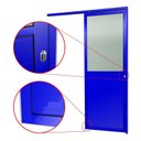 Ver imagem 6 de Porta de Correr Suspensa 210x80cm Meia Lambril Meia Vidro Dir L.25 Abertura Direita Azul Brimak
