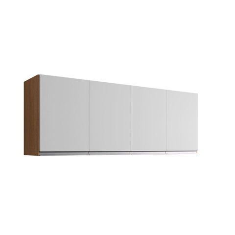 Armário de Cozinha Aéreo Andréia 150cm Amêndoa/Branco - AJL Móveis