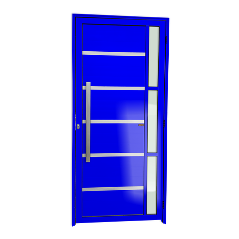 Porta Alumínio Lambril Miraggio c/Puxador e.Azul 90 Brimak