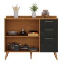 Ver imagem 2 de Balcão para Cozinha 120 Cm Favorita 2 Portas 3 Gavetas Cinamomo Preto Catedral Fosco - Zanzini