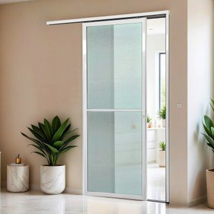 Porta de Correr Suspensa 210x90cm Vidrao Esq L.25 Brimak