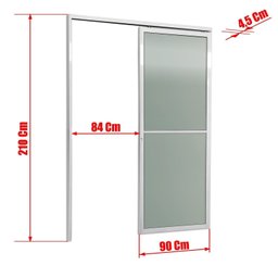 Porta de Correr Suspensa 210x90cm Vidrao Esq L.25 Brimak - 2