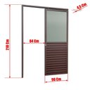 Ver imagem 2 de Porta de Correr Suspensa 210x90cm Meia Veneziana Meia Vidro Esq L.25 Brimak Abertura Esquerda