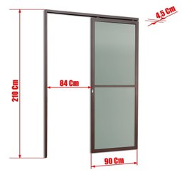 Porta de Correr Suspensa 210x90cm Vidrao Esq L.25 Brimak - 2