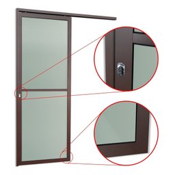Porta de Correr Suspensa 210x90cm Vidrao Esq L.25 Brimak - 6