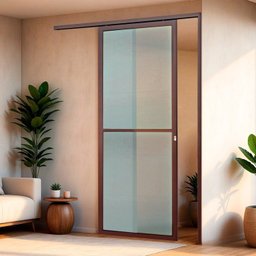 Porta de Correr Suspensa 210x90cm Vidrao Esq L.25 Brimak - 1