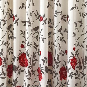 Cortina Translúcida Döhler Tais Floral Vermelha 300x250cm