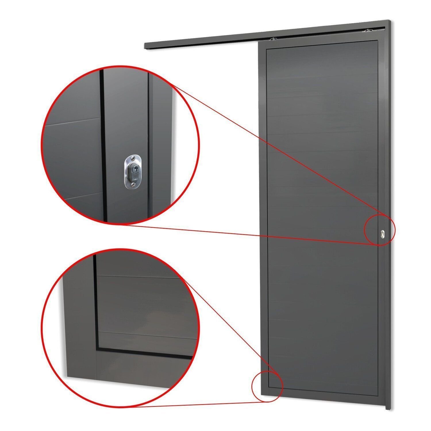 Porta de Correr Suspensa 210x90cm Lambril Dir L.25 Brimak Abertura