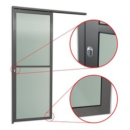 Porta de Correr Suspensa 210x90cm Vidrao Esq L.25 Brimak - 6