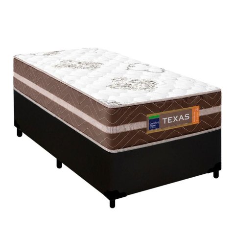 Cama Box Solteiro Sintético + Colchão Molas Ensacadas Texas Prime Colchões 88cm - Suporta até