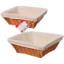 Ver imagem 2 de Cesto Rattan Quadrado com Forro Lily 24x24x9cm - Haüskraft