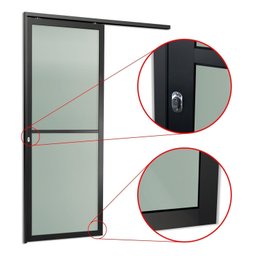 Porta de Correr Suspensa 210x90cm Vidrao Esq L.25 Brimak - 6