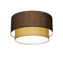 Ver imagem 1 de Plafon Duplo Cilíndrico Vivare Md-3045 Cúpula em Tecido 40x35cm - Bivolt Café-palha 127/220v