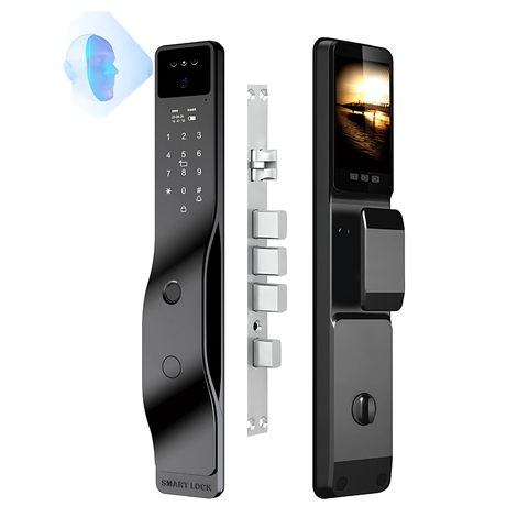 Fechadura Digital Inteligente Htf17 com Reconhecimento Facial, Vídeo Chamada App Tuya Smart