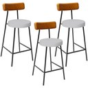 Ver imagem 1 de Kit 03 Banquetas Baixa Cozinha e Sala Jantar Bancada Milão L02 Couríssimo Whisky Cinza - lyam decor