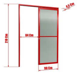 Porta de Correr Suspensa 210x90cm Vidrao Esq L.25 Brimak - 2