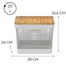Cesto Organizador Grid com Tampa de Bambu 20 Litros - Branco Oceano - 2