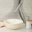 Ver imagem 2 de Cuba De Apoio Para Banheiro Redonda Slim Louça Cerâmica 28,5 cm Calcedônia Pingoo.casa -