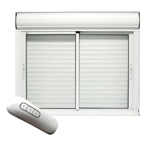 Janela de Correr Alumínio Branco 02F Integrada c/Controle Maxx - 120x150