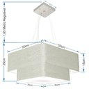 Ver imagem 2 de Lustre Pendente Duplo Quadrado Vivare Md-4066 Cúpula em Tecido 50x35cm - Bivolt - Rustico Cinza - Bi
