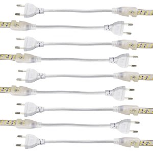 Conector Plug Rabicho para Fita Led 8mm Kit 10 Unidades Fonte Tomada Teto Rebaixando Gesso Sanca Per