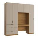 Ver imagem 7 de Guarda Roupa Modular 5 Portas com Mesa Altezza Clean Belmax:Freijó/Off White