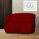Ver imagem 2 de Poltrona Namoradeira Sofá Orgânico 2 Lugares Beatriz Suede Composê Corino Preto - Suede Vermelho