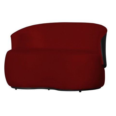 Poltrona Namoradeira Sofá Orgânico 2 Lugares Beatriz Suede Composê Corino Preto - Suede Vermelho