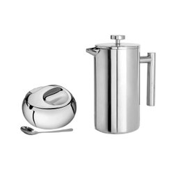 Cafeteira Prensa Francesa Bule 350ml e Açucareiro Inox - 1