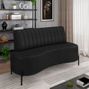Ver imagem 1 de Sofá Living Decorativo 2 Lugares 1,35m Katara Pu Manchado Preto G33 - Gran Belo