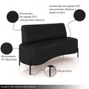 Ver imagem 3 de Sofá Living Decorativo 2 Lugares 1,35m Katara Pu Manchado Preto G33 - Gran Belo