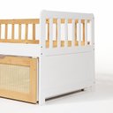 Ver imagem 5 de Cama Solteiro Infantil com 2 Gavetões e Grade Madeira Maciça Lumi Branco/Carvalho