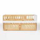 Ver imagem 6 de Cama Solteiro Infantil com 2 Gavetões e Grade Madeira Maciça Lumi Branco/Carvalho