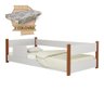 Cama Infantil Juvenil Serena com Colchão + Grade de Proteção Lateral ? Branco/mel - 2