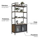 Ver imagem 5 de Armário Organizador para Cozinha Yescasa Preto