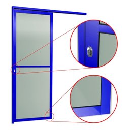 Porta de Correr Suspensa 210x90cm Vidrao Esq L.25 Brimak - 6