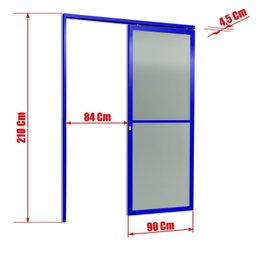 Porta de Correr Suspensa 210x90cm Vidrao Esq L.25 Brimak - 2