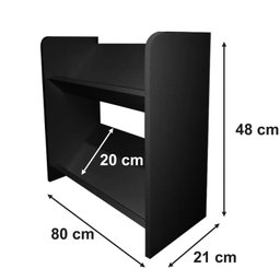 Porta Livro Revistas Jogos Estante Organizador - Preto 80CM - 3