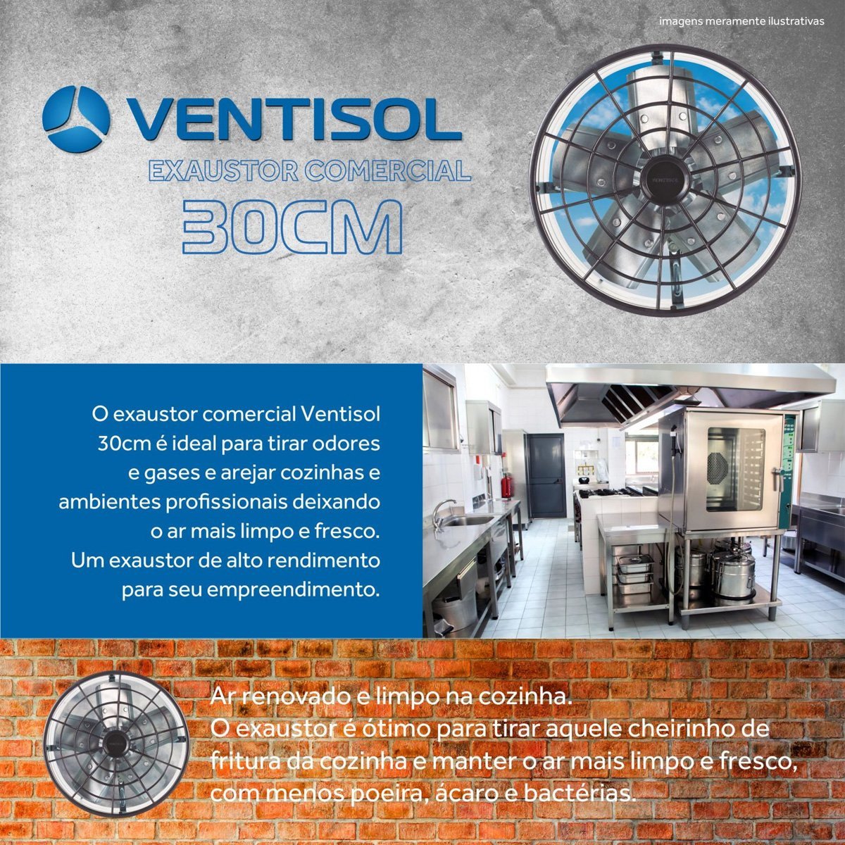 Ventilador Axial Exaustor 220v 30cm Premium Ventisol - 4